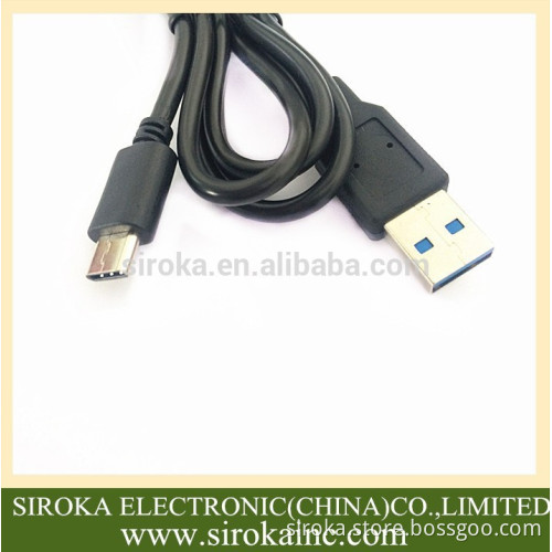 Black USB 3.0 data transfer sync cable 3.1 USB type C charging cable with CE ROHS